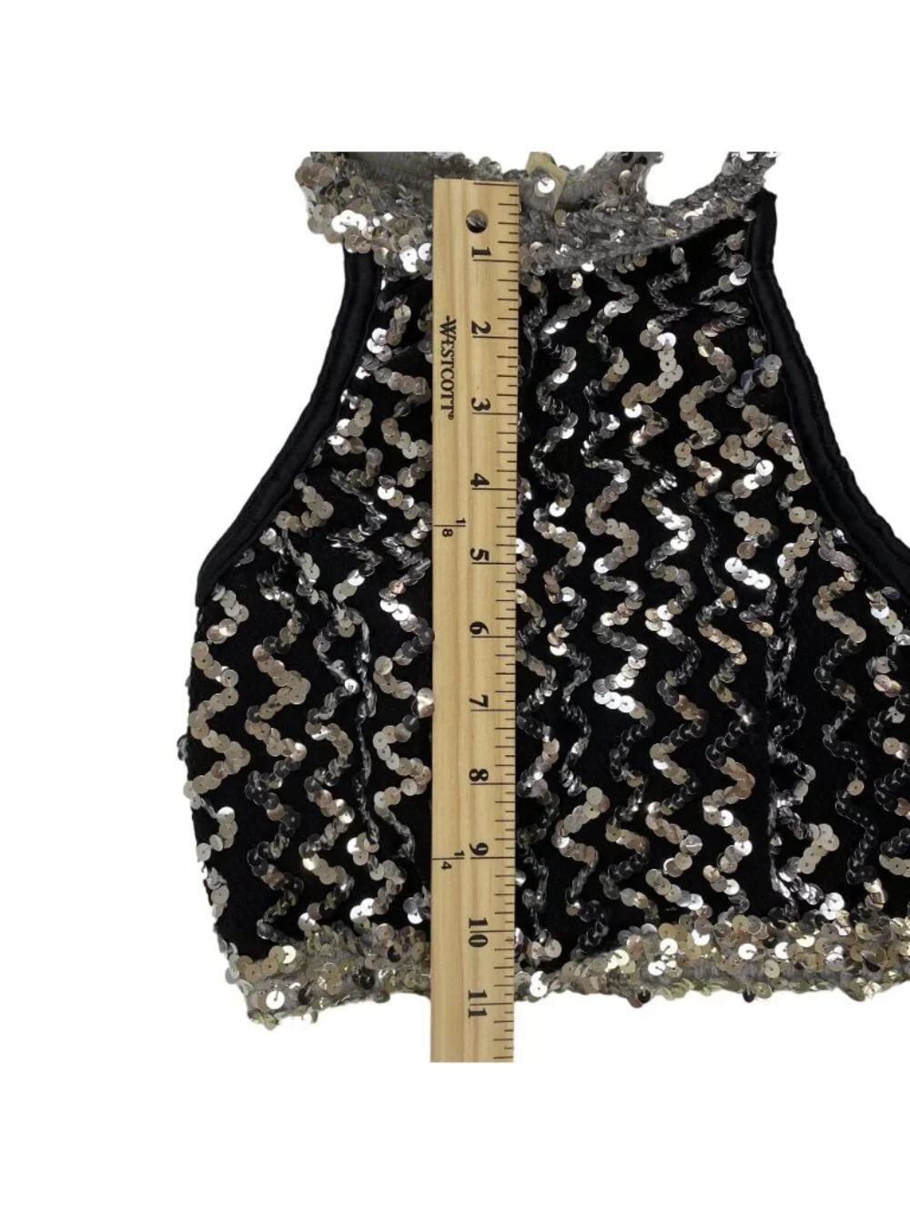 Curtain Call Girls Dance Costume Black Silver Sequin Jazz Tap Recital 3 Pc Small